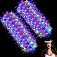 HuaMuDM 16 unidades Diademas Plumas LED Iluminadas,Plumas