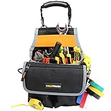 MELOTOUGH Heavy Duty Tradesman Pro Tool Pouch with Various Sized Pockets and Electrical Tape...