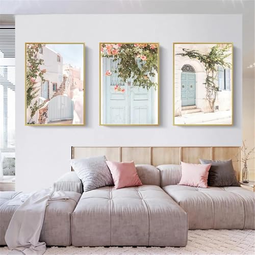 Affiches et impressions sur toile de paysage scandinave moderne triptyque 70x100cm