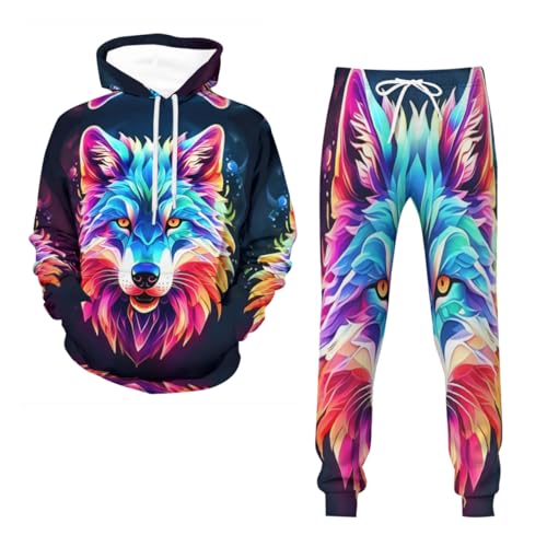 Sweat à capuche loup respirant avec impression 3D haute définition pour fitness