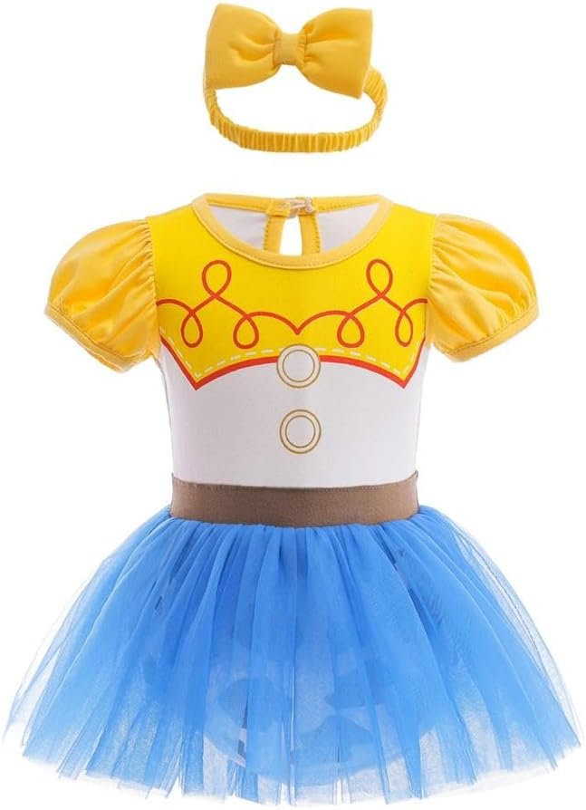 Dressy Daisy Infant Baby Girl Princess Dress Costume Romper Tulle Tutu Fancy Birthday Halloween Bodysuit Outfit with Headband