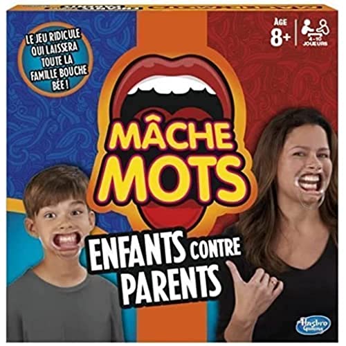 Hasbro Mâche-Mots Enfants Contre Parents, Jeu de Société Drôle et Rapide, Jeu d'Ambiance et de Soirée pour...