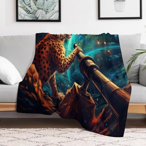 Couverture de chaise léopard en flannel douce et confortable