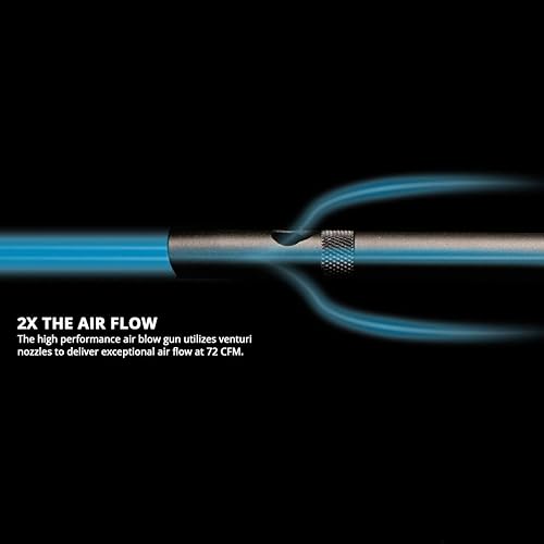 Miniatura 3 de Capri Tools - CP21350 Windstorm EX pistola de aire de alto rendimiento con flujo de aire ajustable y boquilla extensible