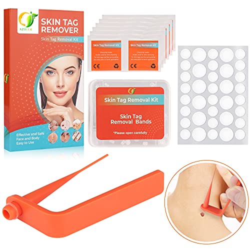 Skin Tag RemoverTag Away Skin Tag Removel kit with 25Pcs Remove Bands & 36Pcs Repair Patches for Face Neck Finger and Body, Painless & Safe, for Small to Medium (2mm to 5mm) Sized