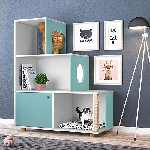 Estante Arranhador Pet Siamês-oliar Móveis - Branco/Turquesa