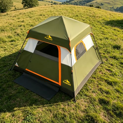 Toogh Quick-opening tent Carpa para 4 personas verde ejército miniatura 6