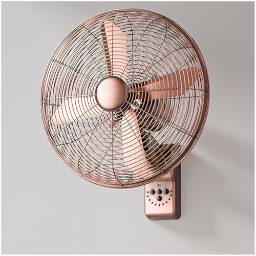 Ventilador de Pared Retro con Mando, Motor DC 60W Ultra, Silencioso, 3 Velocidades, Cabezal Ajustable e Inclinable, para Salón/Cafetería(450mm)