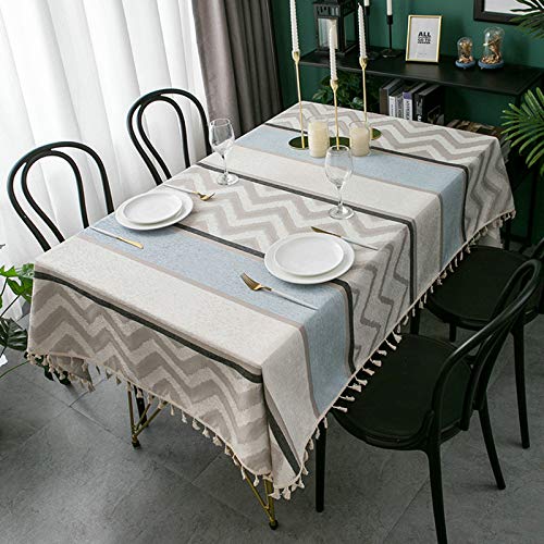 Nappe de fond décorative anti-tache en polyester rayures vintage - 3