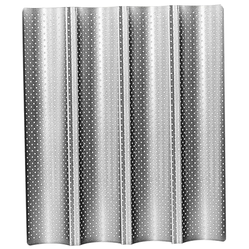 Bandeja para hornear para 4 baguettes de acero al carbono Pan de pan francés antiadherente para hornear con ventilación de aire fácil de limpiar para