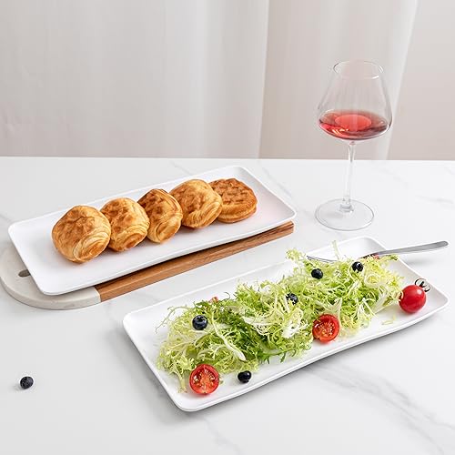Zarocrus White Melamine Rectangular Serving Platter/Trays thumb #2
