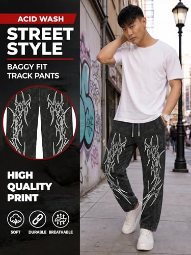 Image of fanideaz Mens Cotton Baggy Trackpant for Men | Streetwear Loose Fit Track Pants for Men | Comfortable Breathable Cotton Casual Wear Lower for man Stylish