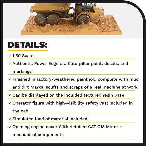 Diecast Masters 1:50 Scale Caterpillar 745 Articulated Dump Truck | Weathered Series Cat Trucks & Construction Equipment Model 85704 by Diecast Masters - Image 4