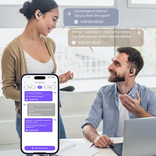 Ki Übersetzer Kopfhörer, 3-in-1 Übersetzungskopfhörer mit echtzeit übersetzung, 150 Sprachen Kopfhörer Übersetzer Echtzeit, Touchscreen 60H kopfhörer für iOS und Android, Reisen