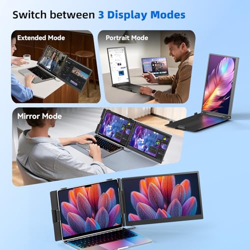 Image of Laptop Screen Extender 1.8lbs 14.1 inch - Ultra-Light & Ultra-Slim 1080P FHD IPS Dual Portable Monitor for 13 inch-17.3 inch Laptops Plug & Play Travel Extra Screen Compatible with Wins /Mac /Android /Chrome