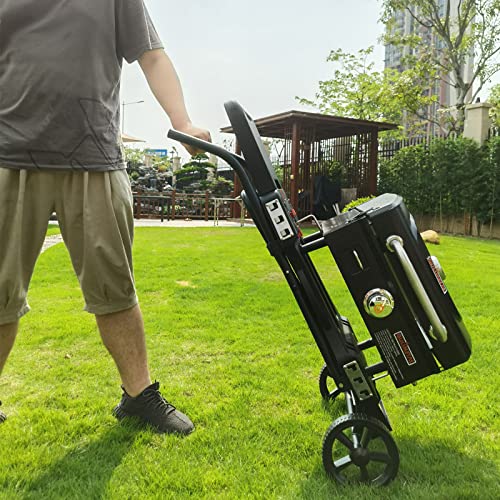 Qulimetal Portable Grill Cart & Griddle Stand And 17 Inch Propane Gas Flat Top Grill With Hood, 15,000 Btus 268 Sq. In. Camping Grill With Carry Bag #TOP7