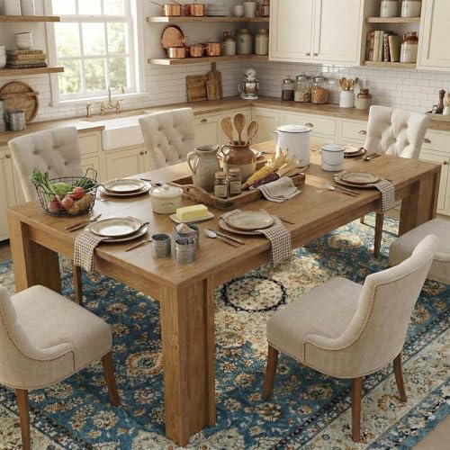 CABIHOME 71 Farmhouse Dining Table for 6-8