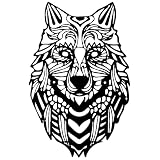 SwallowLiving 17 x 11 inch Black Metal Hunting Wildlife Wolf Head Hanging Wall Art Decor Sign Sculpt