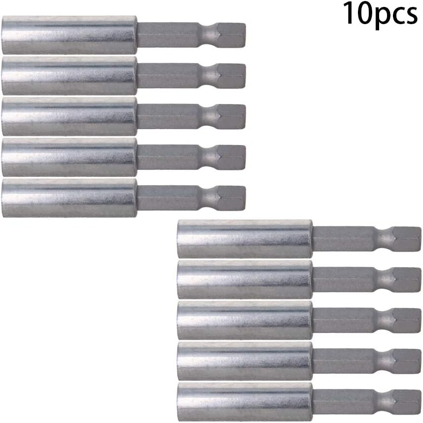 Bettomshin Extension Extend Socket Drill Bit Holder, Hex Screwdriver Power Tools,2.6-inch Length,1/4"-Hexagon Drill 10Pcs