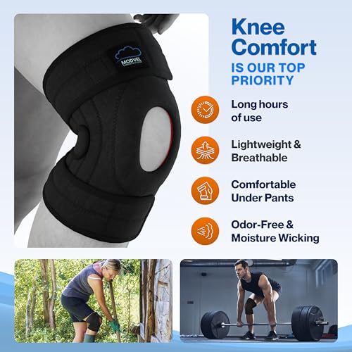 Image of Modvel ELITE Knee Brace for Men & Women - Patella Gel Pads & Side Stabilizers for ACL, Meniscus Tear, Arthritis & Injury Recovery - Maximum Support for Running, Sports & Joint Pain Relief