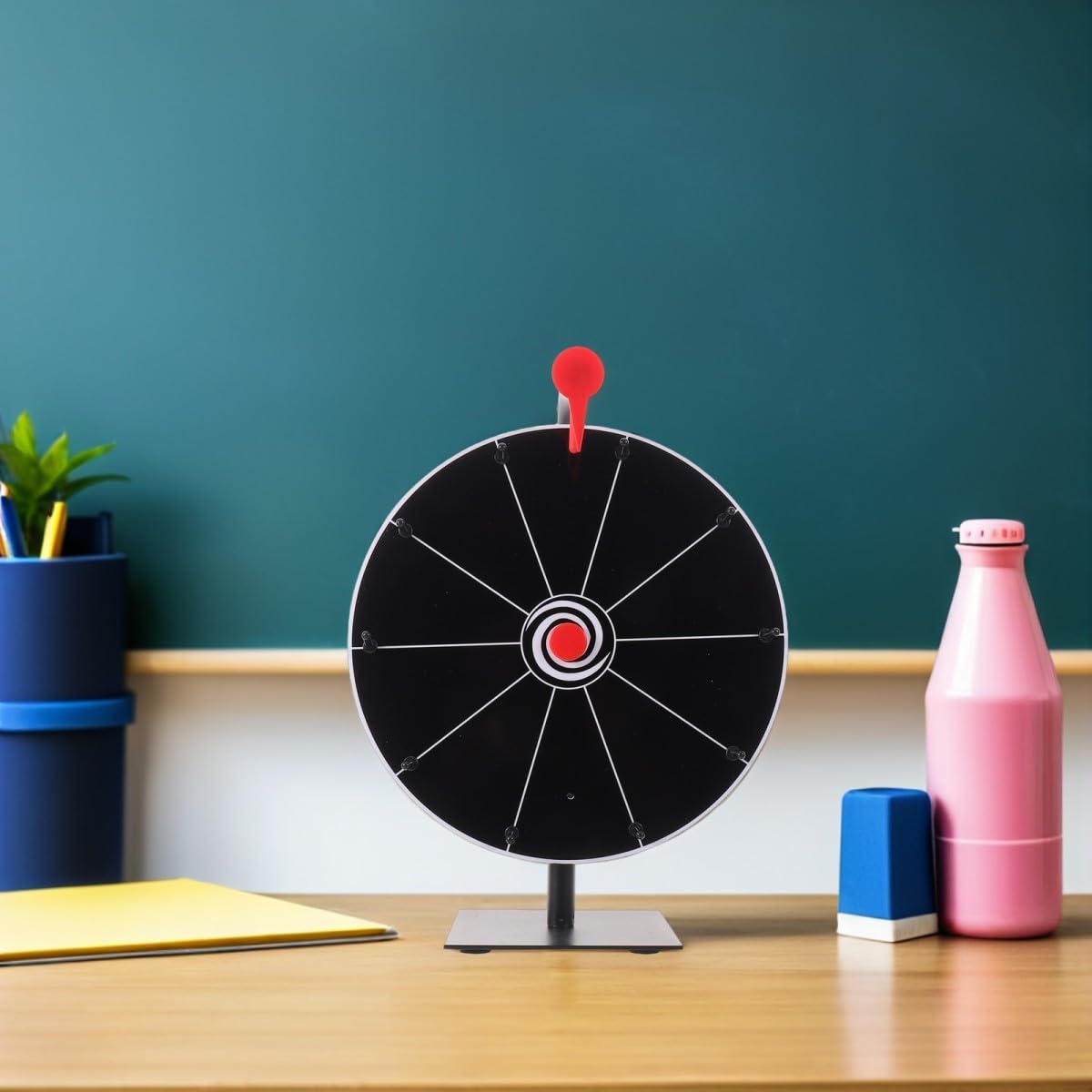 TEHAUX Ruota Premi da Tavolo con Supporto, 10 Slot, Metallo Plastico
