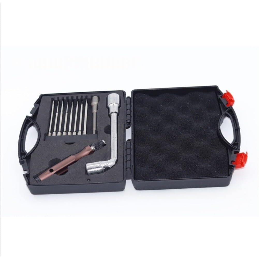 EasyByMall Kit di riparazione T60 Set di cacciaviti di precisione per lo smontaggio della manutenzione del drone con punte in lega e custodia rigida