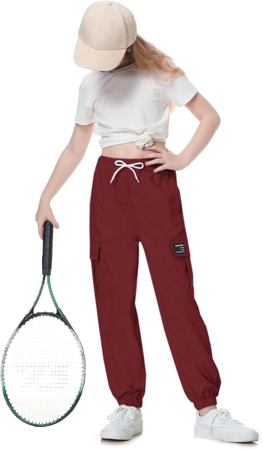 SANGTREE Girls & Womens Drawstring Cargo Jogger Pants,3 Years - Women 3XL - Picture 118 of 170
