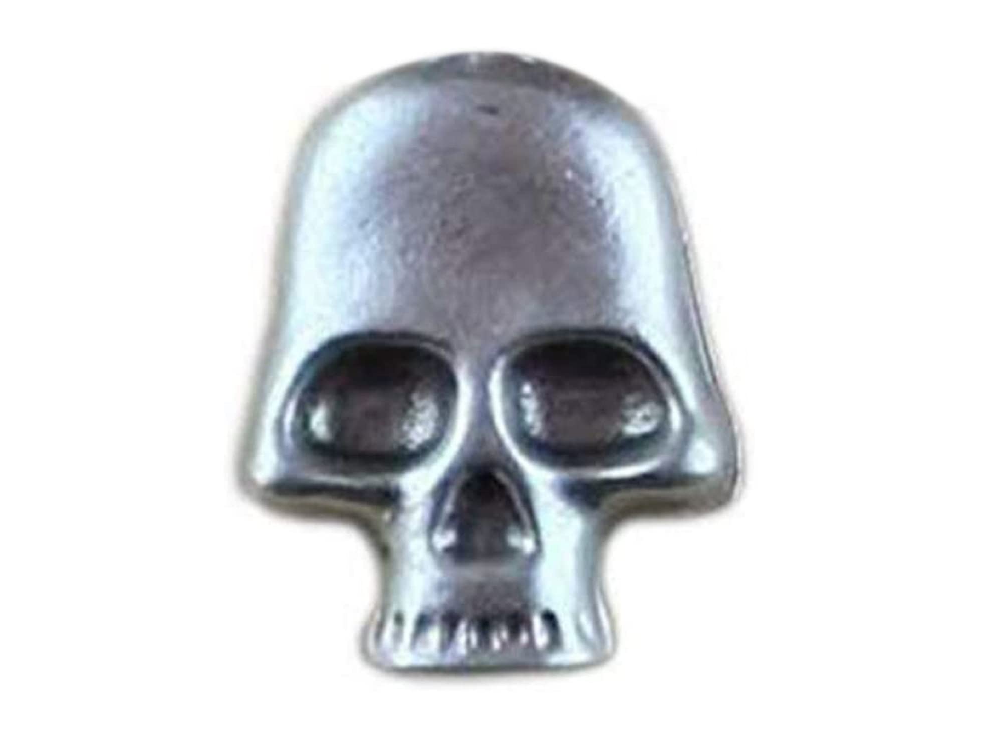 lazzaro italySkull PIN BADGE - Silver plated Craft Jewel - Size skull h 0.47 in