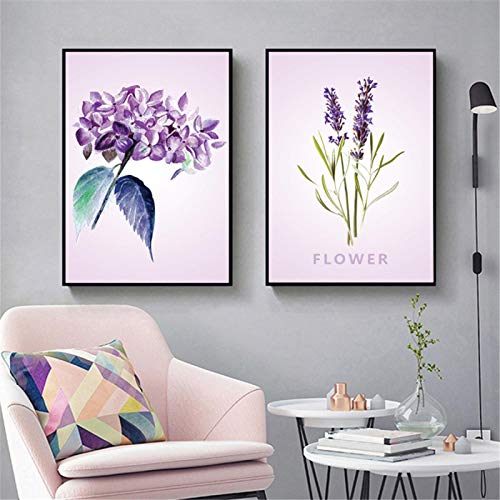 Toile hortensia violet lavande impression de qualite supérieure