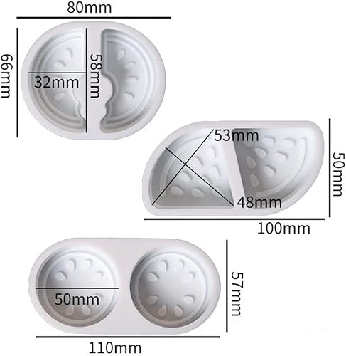 Miniatura 2 de Molde de silicona para gelatina, pastel de mousse, 6 cavidades con formas de sandía, molde antiadherente de silicona para postres, gelatina,
