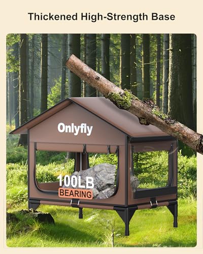 Heated Cat House for Outside: Heated Outdoor Cat House Weatherproof, Elevated Insulated Cat Shelter for Winter with Escape Door for Strays Feral Barn Cats Backyard Farm Porch（Brown） - Thumbnail 6