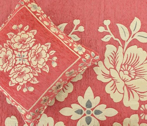 Image of Velvet L Shape Sofa Covers Set - Premium 7 Seater Sofa Slip Protector Covers for Living Room Decor - Exclusive Royal Look Heavy Fabric Slip Protector (Pink, Velvet Diwan Set (1+2+5))
