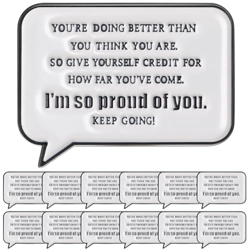 Image of Liliaafar 24 Pcs Motivational Lapel Pins, I'm So Proud of You Inspirational Brooches Positive Quote Pins for Jackets, Backpacks, Graduation Gifts, Gifts for Coworkers, Charity Activities
