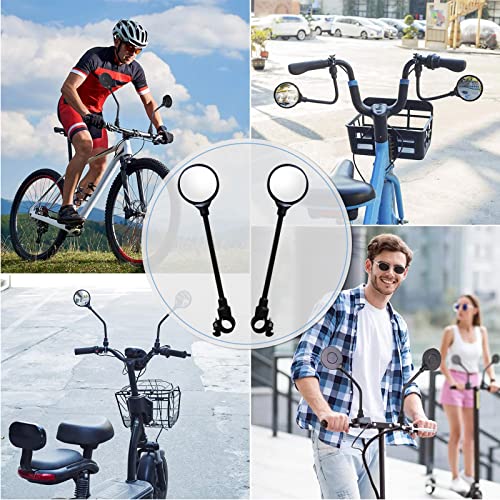 Bike Mirror, Bike Rearview Mirror Handlebar Convex Rear View Mirror Adjustable Rotatable Scratch Resistant Shockproof Safety Mirror Universal For Mountain Road Bike Bicycle E-Bike Motorcycle(2Pcs) #TOP6
