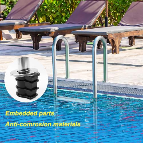 Escalera para piscina de acero inoxidable de 4 peldaños miniatura 3