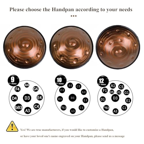 Handpan ORANGES acero 22 pulg 9 notas Gold-440H miniatura 2
