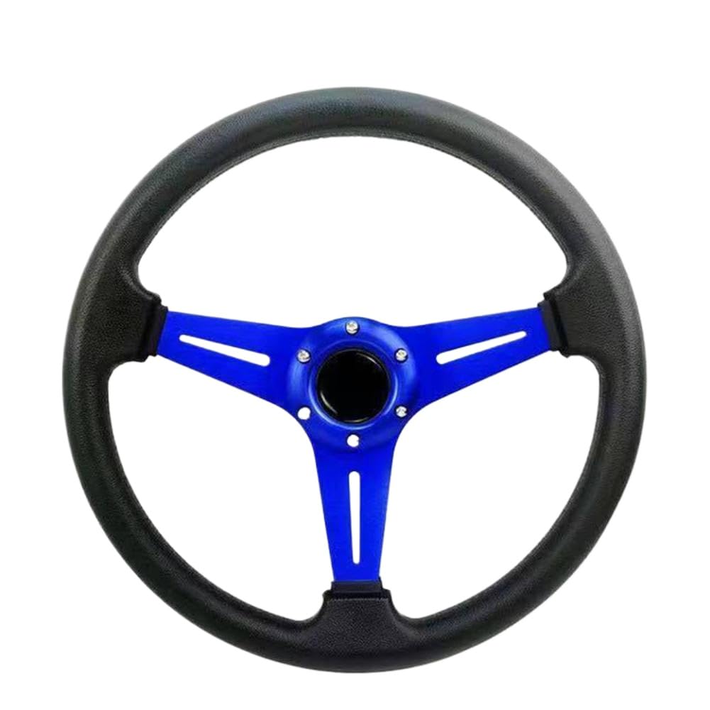 Volante da corsa in pelle PU con telaio in alluminio da 14 pollici (350 mm) e modello di montaggio universale a 6 bulloni(Style 2)