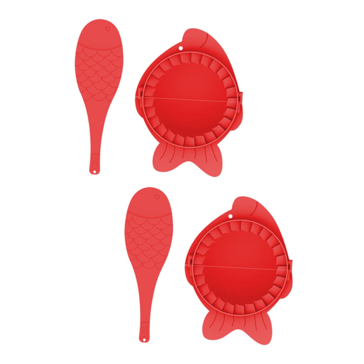 Amosfun 2Sets Dumpling Maker Molds Kitchen Gadget for Easy Dumpling Wrapping Includes Spoons for Making Empanadas Ravioli Pies