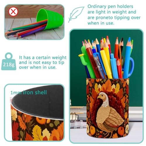 Fournitures de bureau dinde de Thanksgiving, cadeau de pot à crayons
