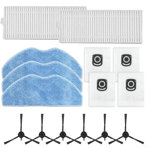 Kit d'accessoires de Rechange de 15 pièces pour aspirateurs Robot pour Tefal pour X-plorer Series 75 S+ RG8597W, Comprend 2 filtres HEPA, 3 Chiffons, 4 Sacs...