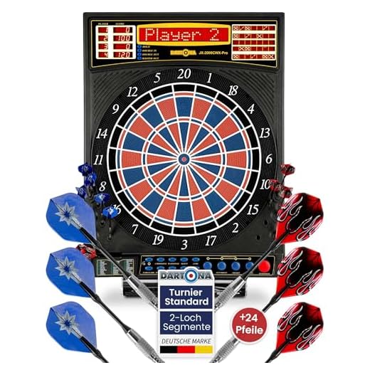 Dartona Elektronische Dartscheibe JX2000 Turnier Pro - | Dartscheibe elektronisch | Turnierscheibe mit 41 Spielen und über 200 Varianten