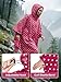 SaphiRose Lightweight Waterproof Rain Poncho for Adults with Hood Portable Rainwear for Outdoor Red Dot
