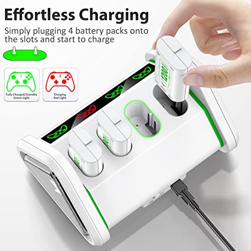 Rechargeable Battery Pack for Xbox One/Xbox Series X|S, 4 x 3840mWh Batteries Xbox One Controllers, Xbox Series Controller Batteries with Charger Station for Xbox One/One S|X/Elite - Image 6