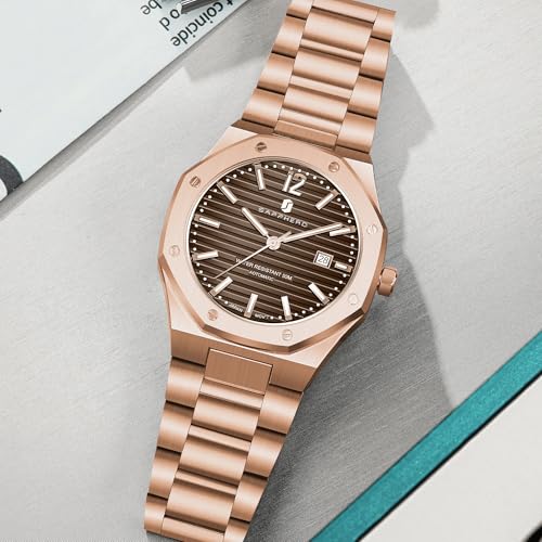 Image of BY BENYAR SAPPHERO Watches for Men 100M Waterproof Chronograph Mens Watch Analog Quartz Movement Wrist Watch Stainless Steel&Leather Strap