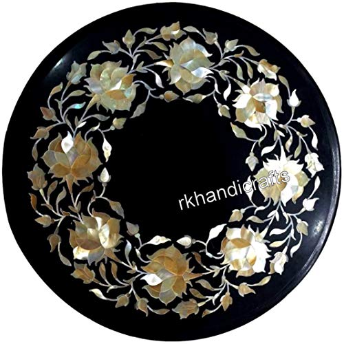 12 x 12 Inches Round Marble Coffee Table Top Inlay Bed Side Table with 12 x 12 Inches Round Marble Coffee Table Top Inlay Bed Side Table with