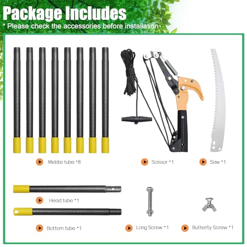 Serras de vara para aparar árvores, aparador manual de 35 m, podador de cabo longo, podador extensív