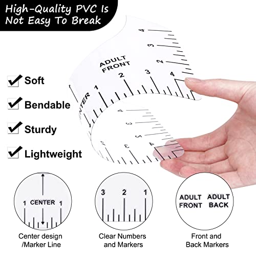 Image of 12pcs Tshirt Ruler Guide for Vinyl Alignment, T Shirt Measurement Accessories Tools for Cricut Heat Press & Cameo & HTV Transfer Vinyl, Stocking Stuffers Gifts for Women,Christmas Gifts for Mom