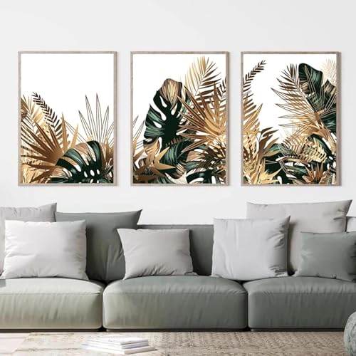 Affiches tropicales de feuilles d'or pour s'évader de chez soi - 3