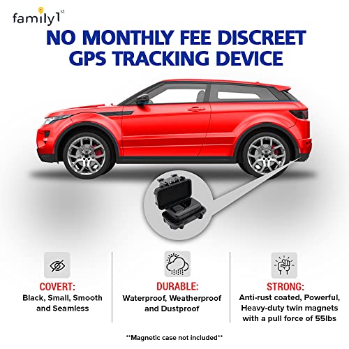 No Monthly Fee GPS Tracker – Family1st – 1 Year Subscription Included – Portable Discreet GPS Tracking Device, Compact GPS Tracker for Cars, Vehicles, Kids, Elderly, Teens