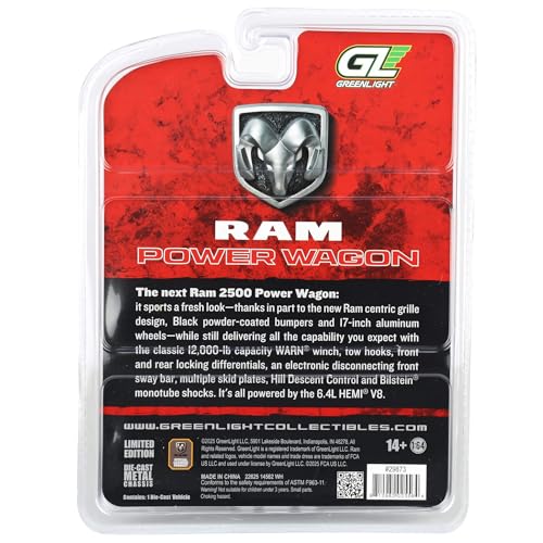 GreenLight 2017 Ram 2500 Power Wagon rojo/negro miniatura 7